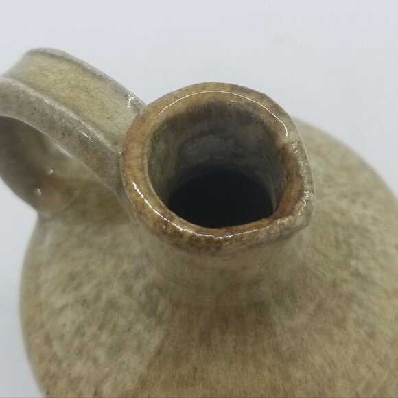 Studio Art Pottery Handcrafted Stoneware Pitcher Jug Maple Leaf Artist Signed - Picture 5 of 8